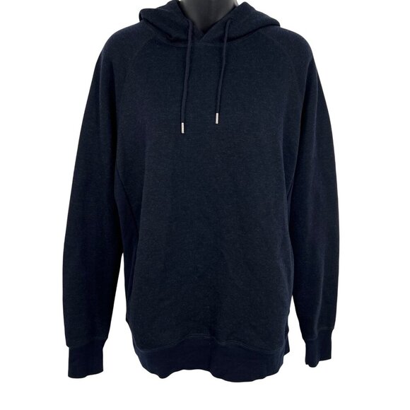 Barneys New York Mens Size Medium M Navy Hoodie Sweatshirt Long Sleeve Soft EUC - Picture 1 of 7